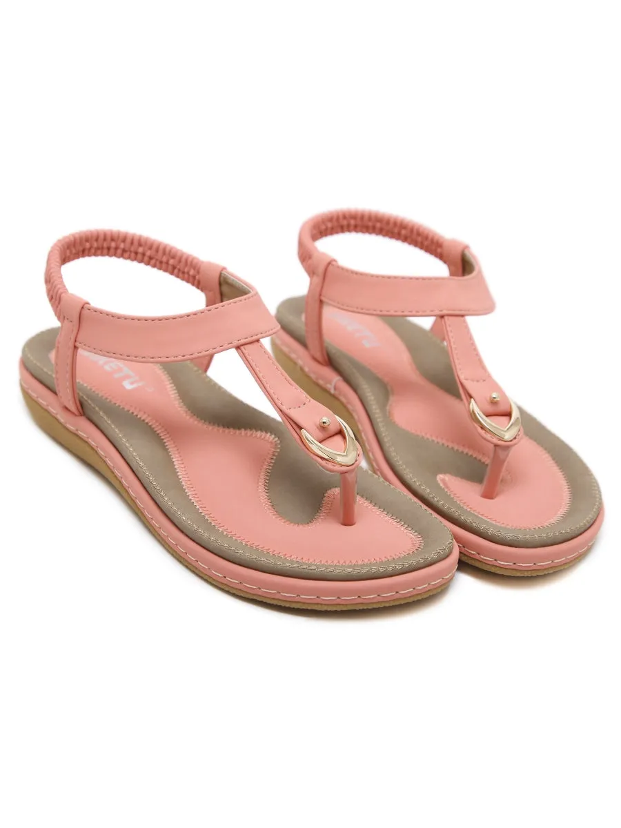 Signature T-Strap Peach Slingback Sandal