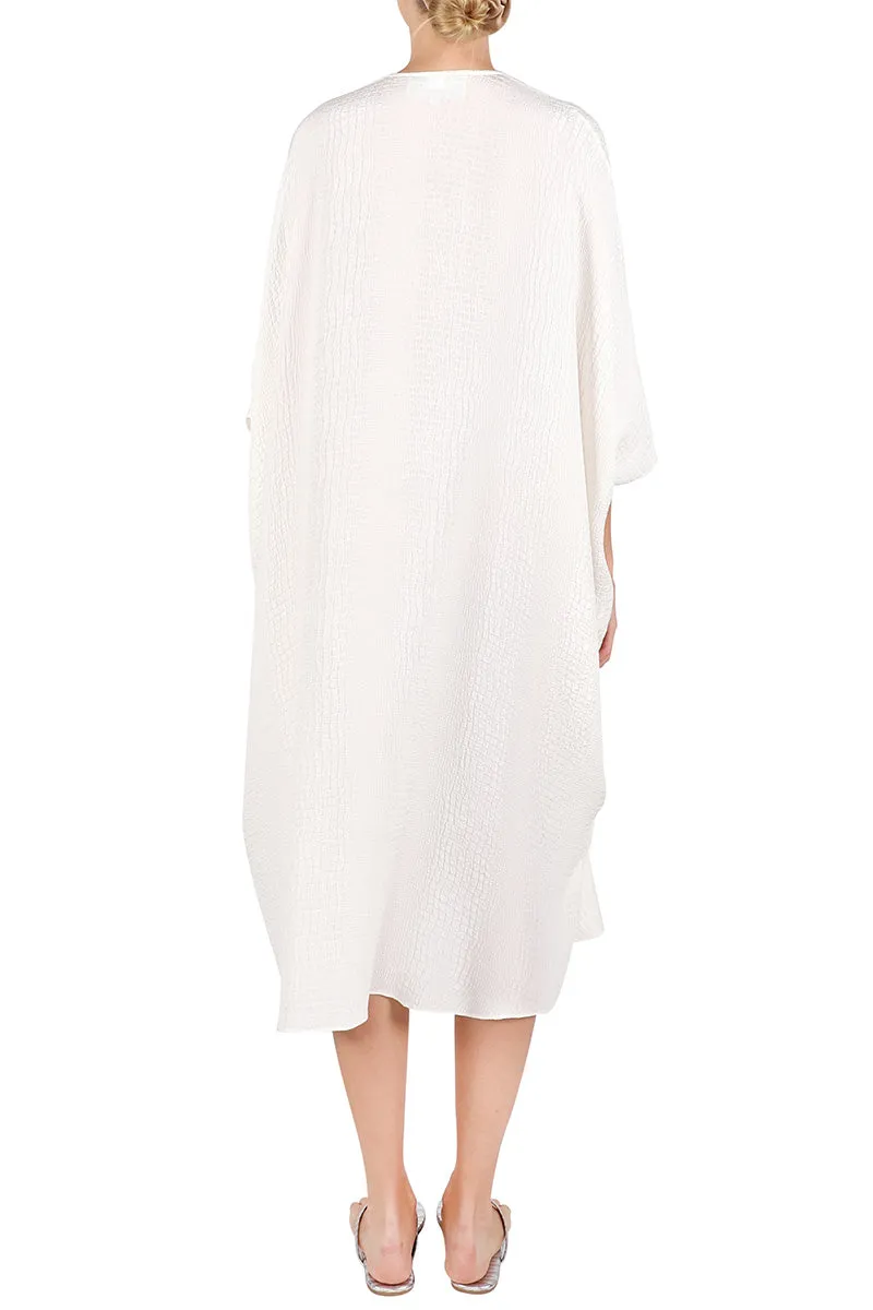 Silk Croco Jacquard Midi Boubou Caftan