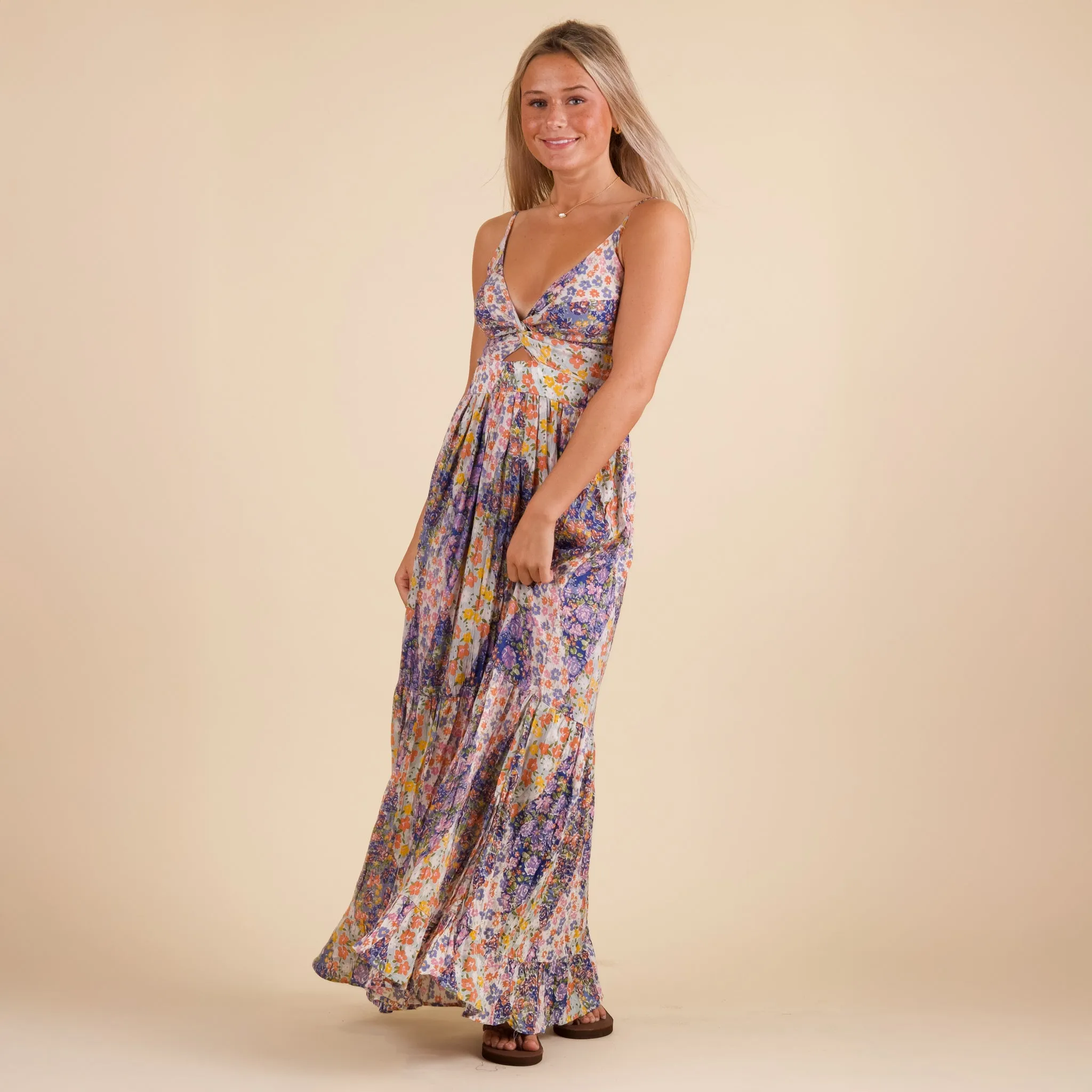 Sleeveless Twist Maxi Dress