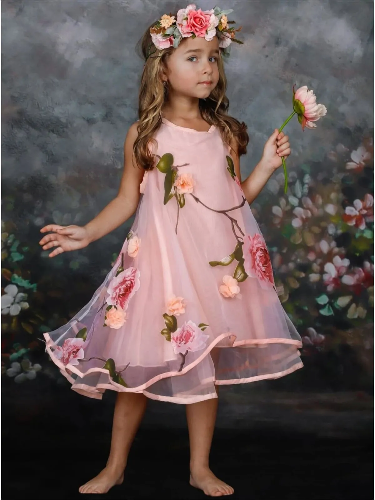 Spring Dreams Flower Lace Party Dress