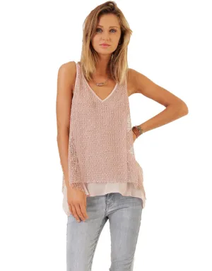 SW3 Bespoke Piper Knit Tank with Chiffon Hem