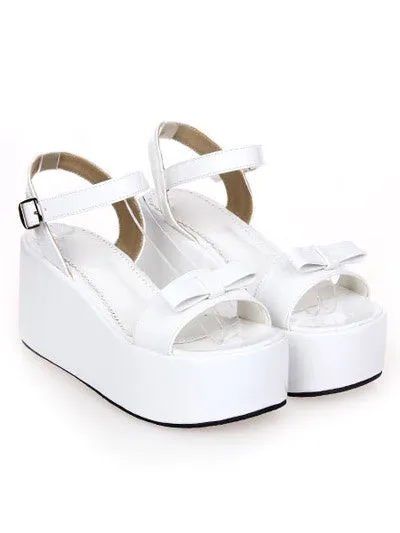 Sweet Lolita Sandals High Platform Ankle Strap Buckle Bow