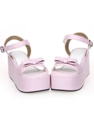 Sweet Lolita Sandals High Platform Ankle Strap Buckle Bow