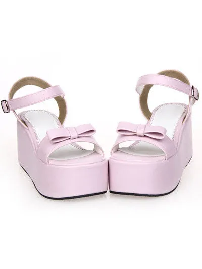 Sweet Lolita Sandals High Platform Ankle Strap Buckle Bow