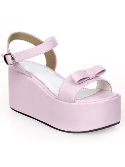 Sweet Lolita Sandals High Platform Ankle Strap Buckle Bow