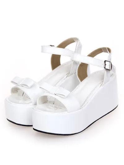 Sweet Lolita Sandals High Platform Ankle Strap Buckle Bow
