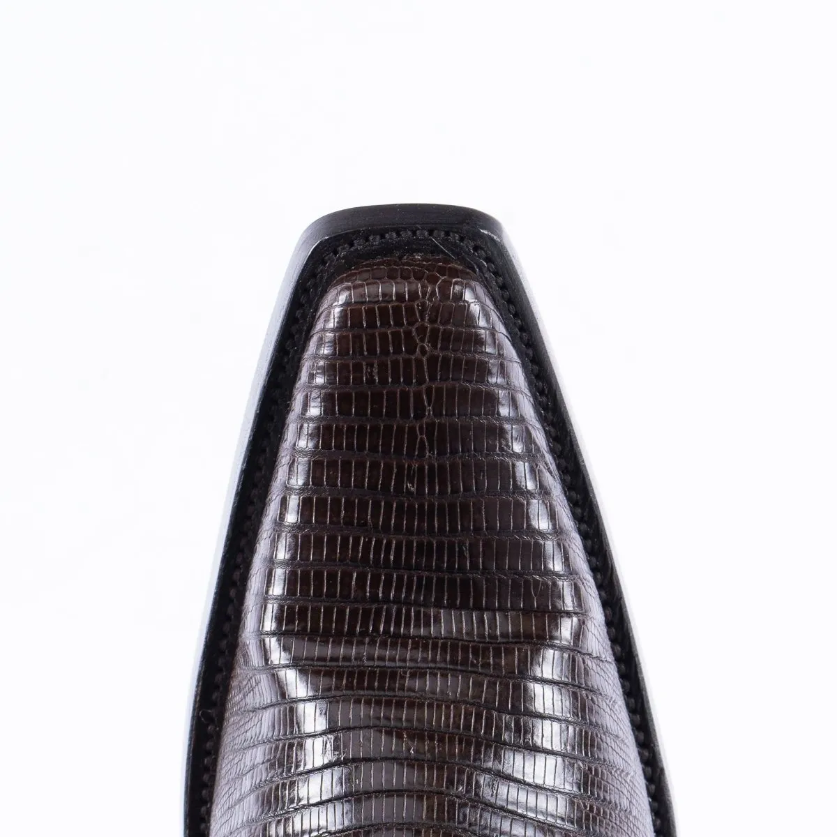TANNER MARK EXOTIC LEATHER Lizard Brown Cowboy Boots Euro Toe