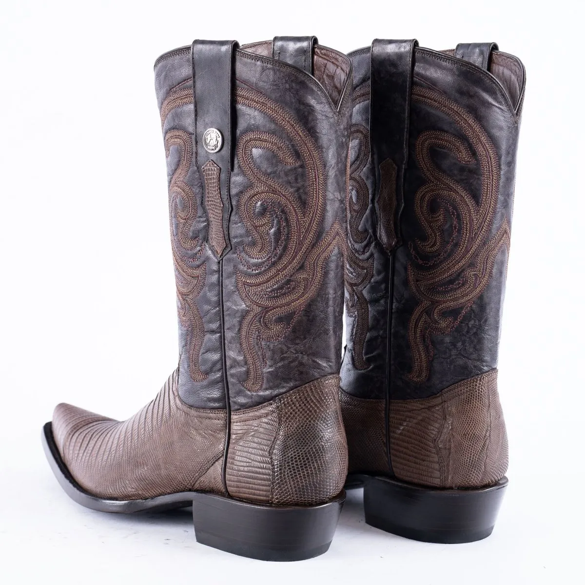 TANNER MARK EXOTIC LEATHER Lizard MD KT Cowboy Boots Snip Toe