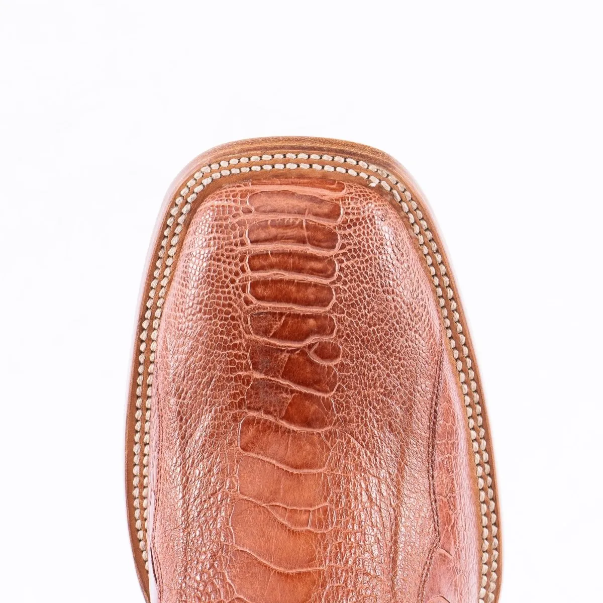 TANNER MARK EXOTIC LEATHER Ostrich Leg MD Brandy Cowboy Boots