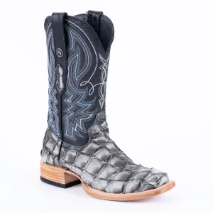 TANNER MARK MEN'S EXOTIC LEATHER Fish Mockingbird Grey Cowboy Boots