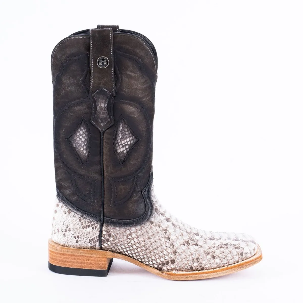 TANNER MARK MEN'S EXOTIC LEATHER Python Molorus Backcut Natural Cowboy Boots SPECIAL EDITION