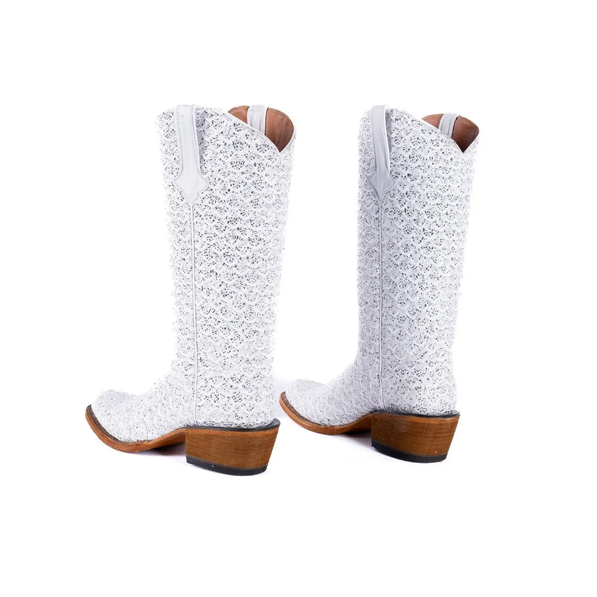 TANNER MARK WOMEN’S Dragon White & Silver Complete Cowgirl Boots