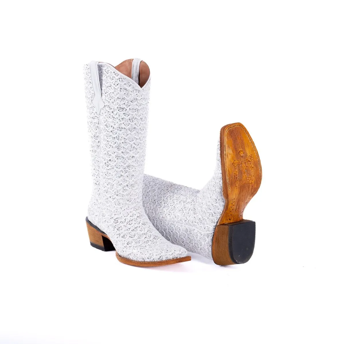 TANNER MARK WOMEN’S Dragon White & Silver Complete Cowgirl Boots