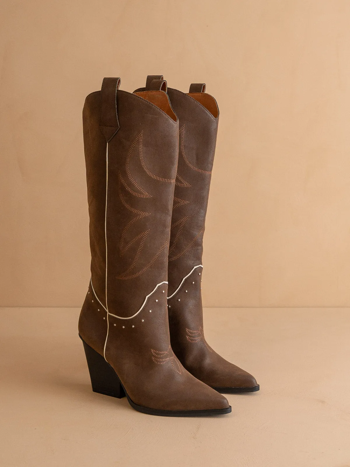 The Ashton | Coffee Cowboy Boot with Flaire