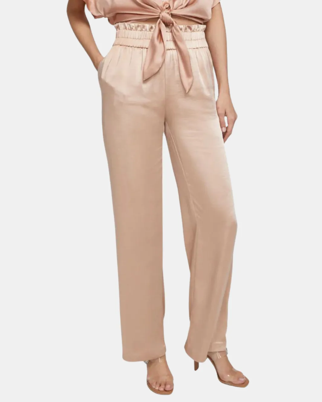 THERESA SATIN PANT IN TERRACOTTA