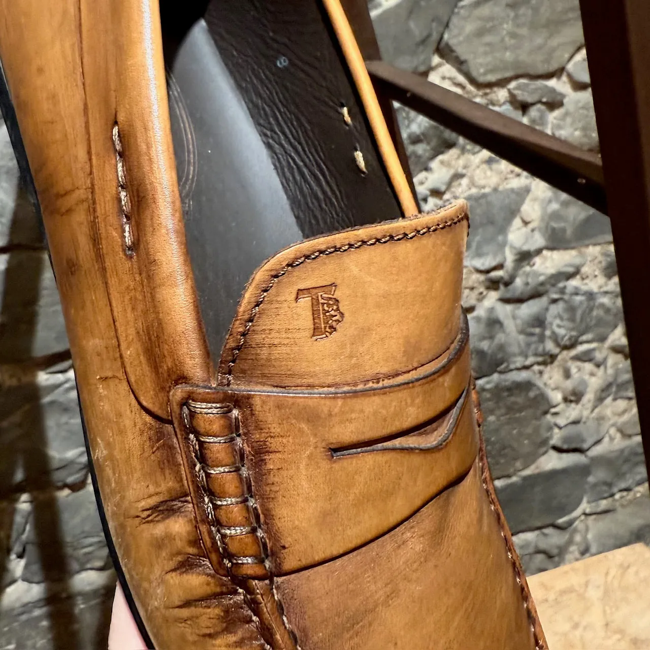 Tod's Beige Yellow Leather Penny Driving Loafers