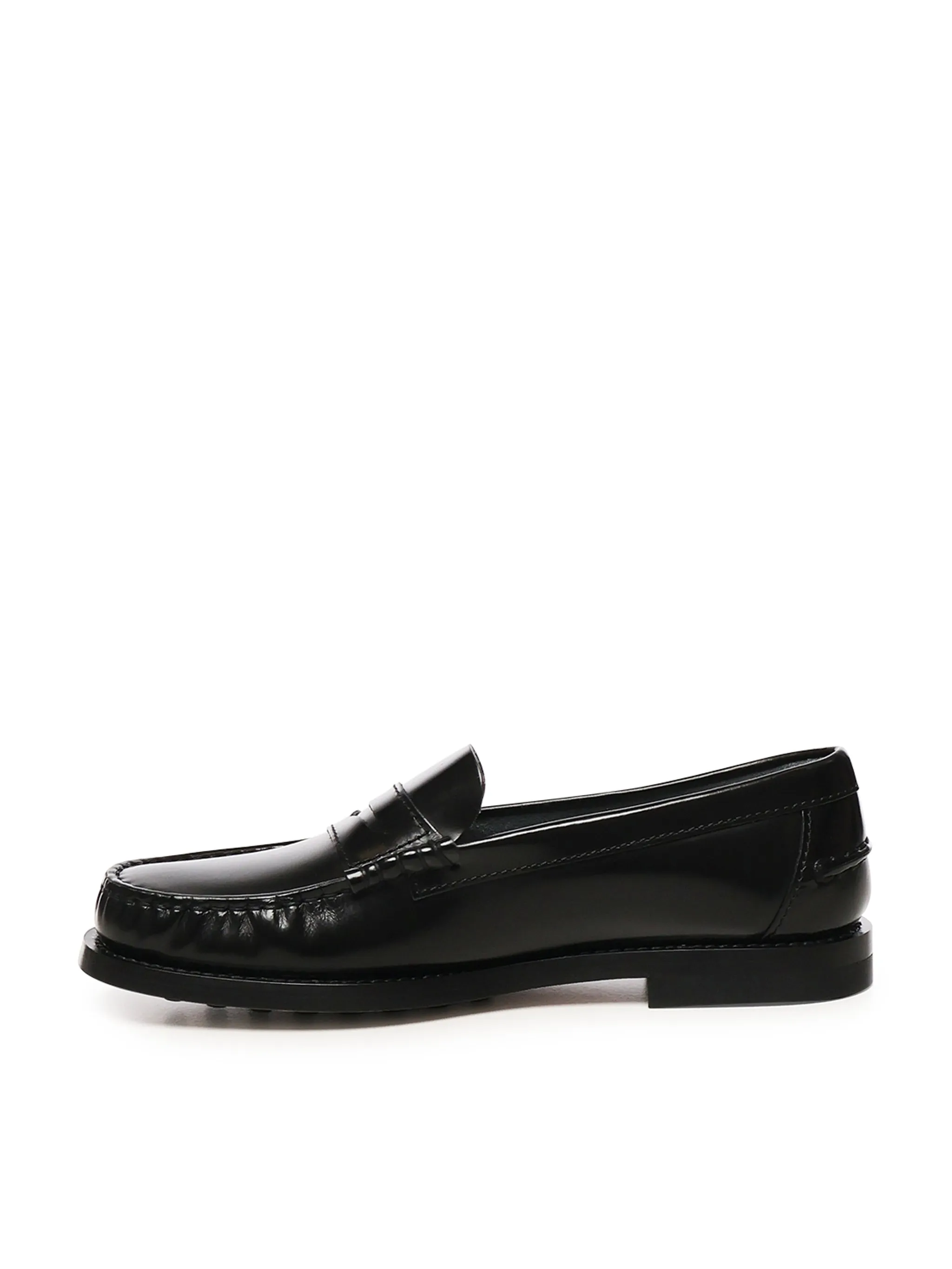Tod's Black Calfskin Leather Loafers