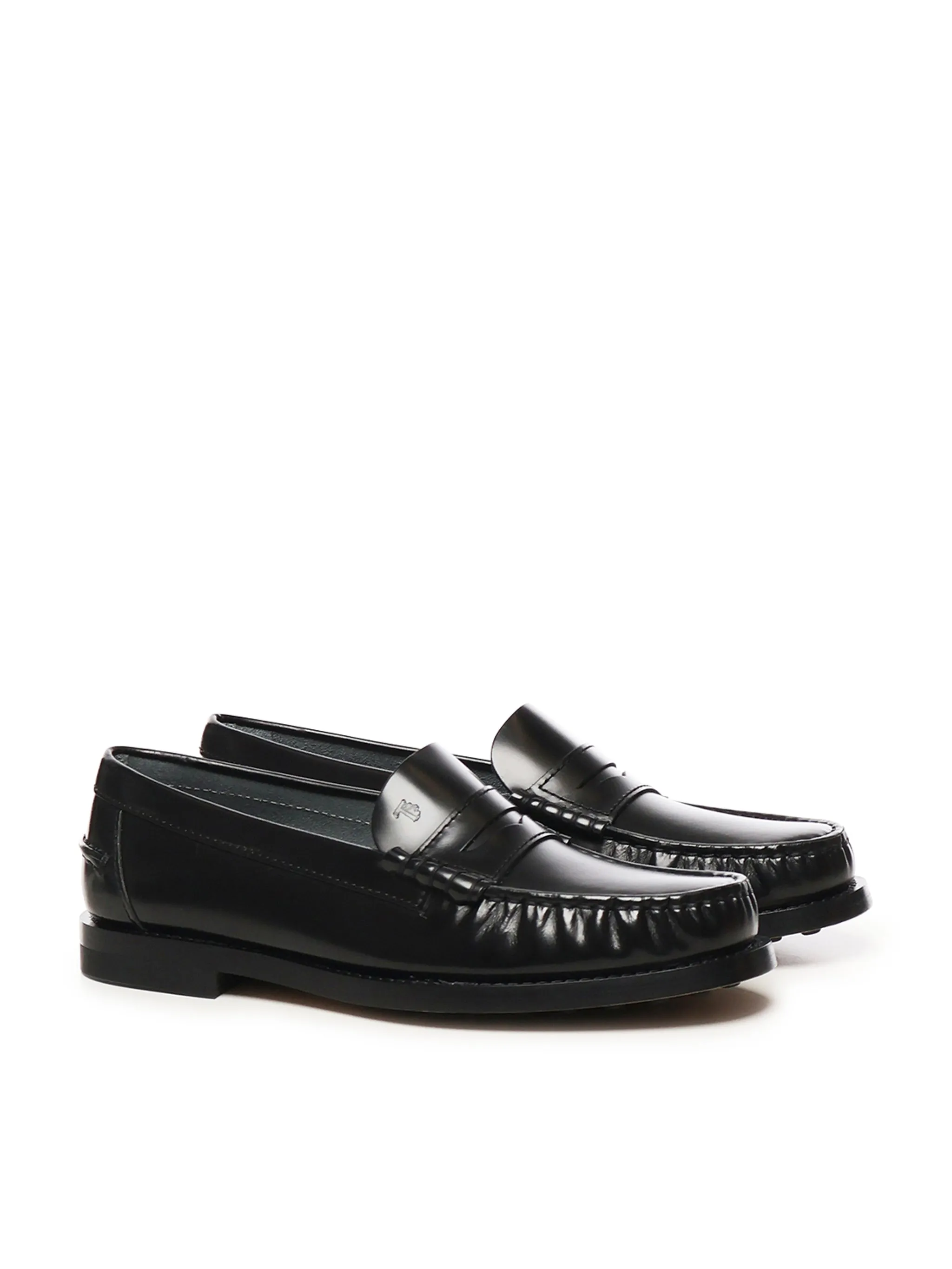 Tod's Black Calfskin Leather Loafers