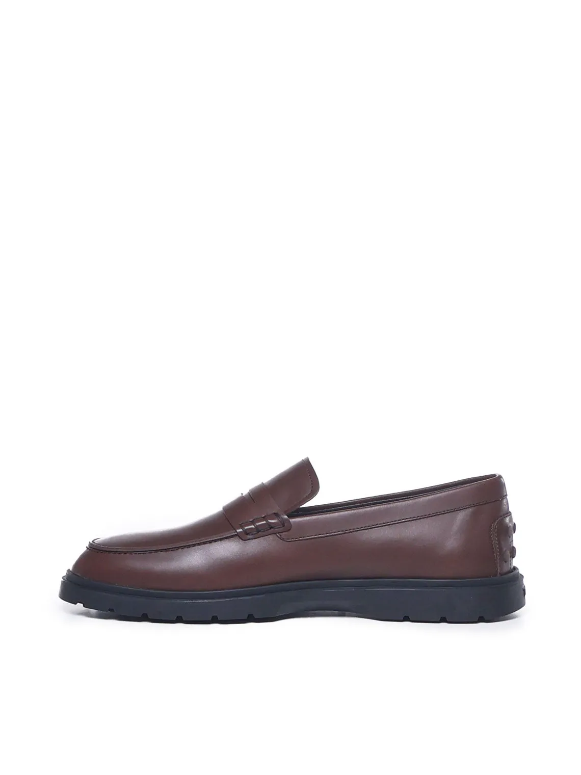 Tod's Brown Calfskin Leather Loafers
