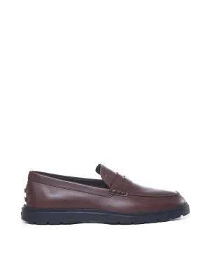 Tod's Brown Calfskin Leather Loafers