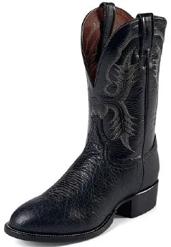 TONY LAMA MEN'S Stockman Boot with Black Bullhide Leather CT2036