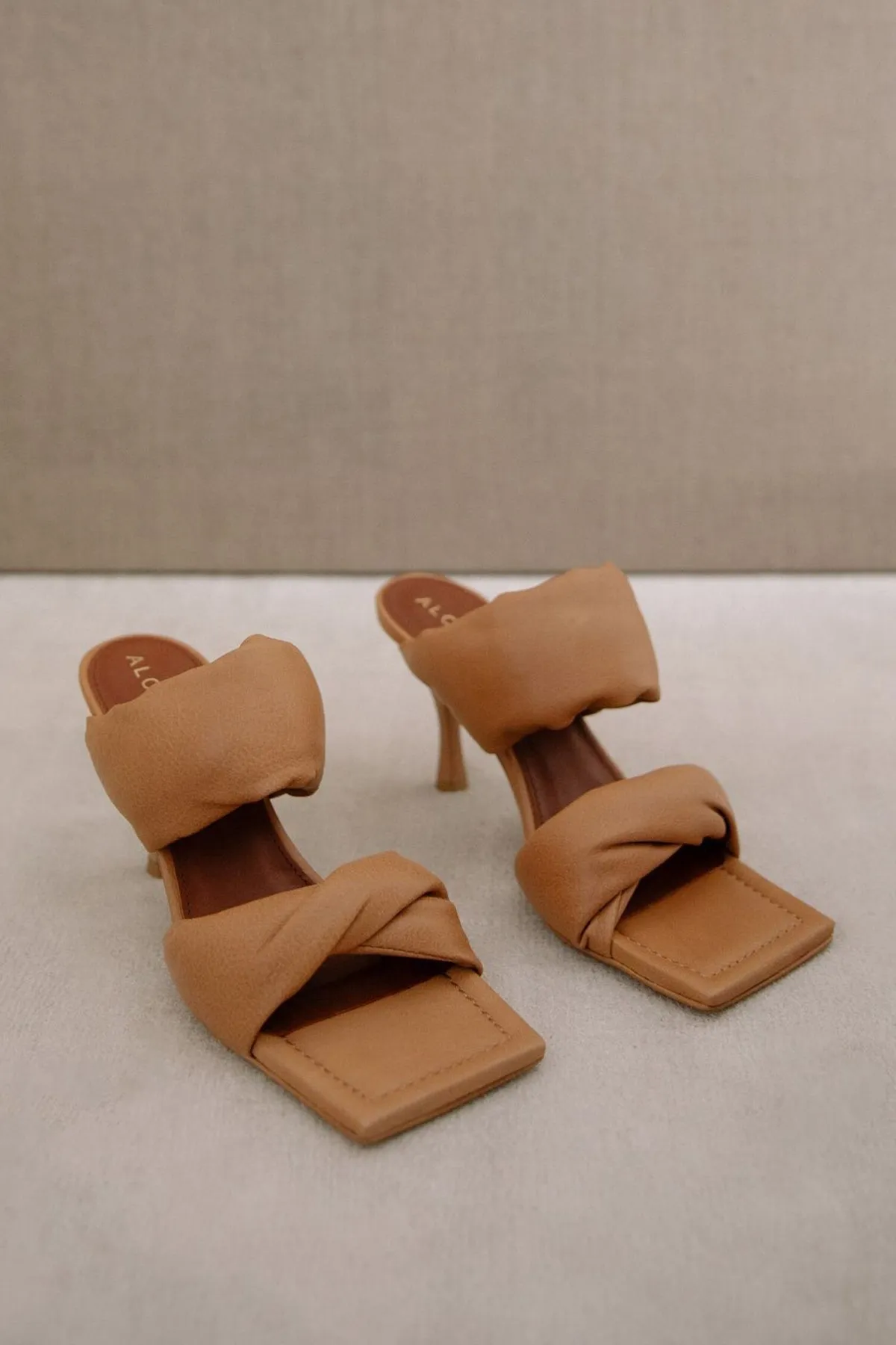 Twist Strap Sandal Camel