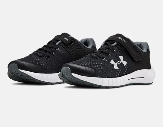 Under Armour Black/White/Metallic Silver Pursuit A/C Sneaker