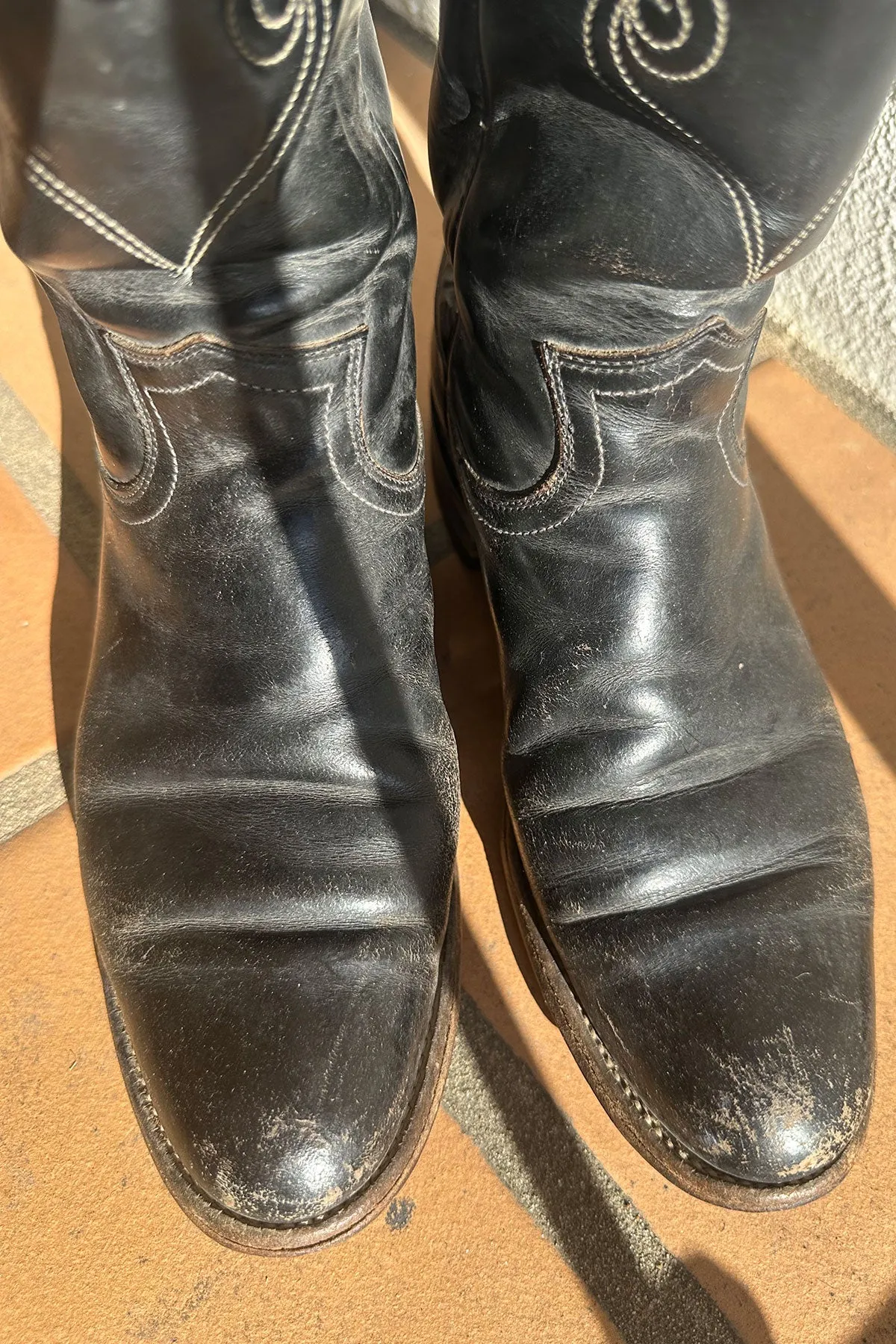 VINTAGE JUSTIN ROPER  BOOTS | black