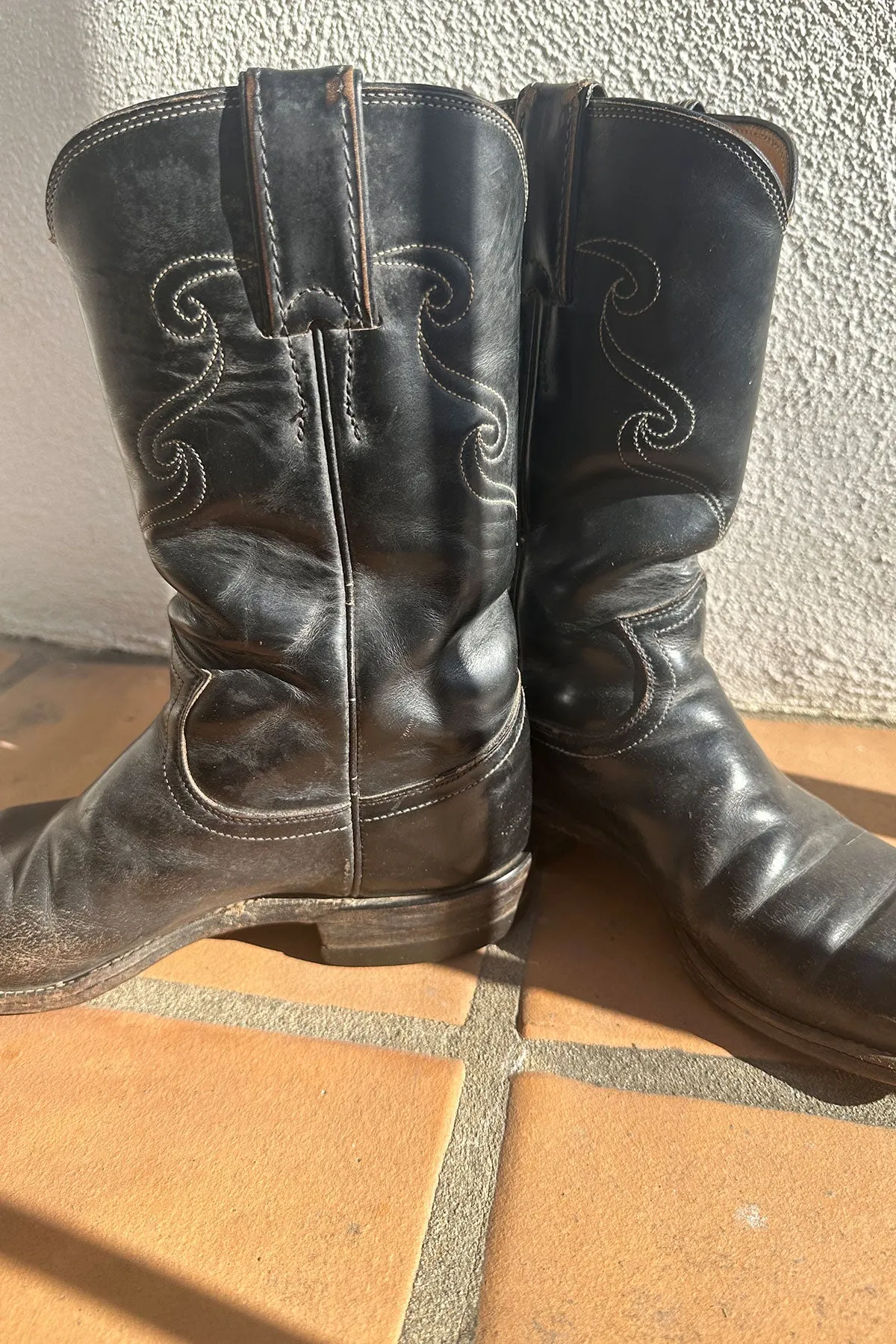 VINTAGE JUSTIN ROPER  BOOTS | black