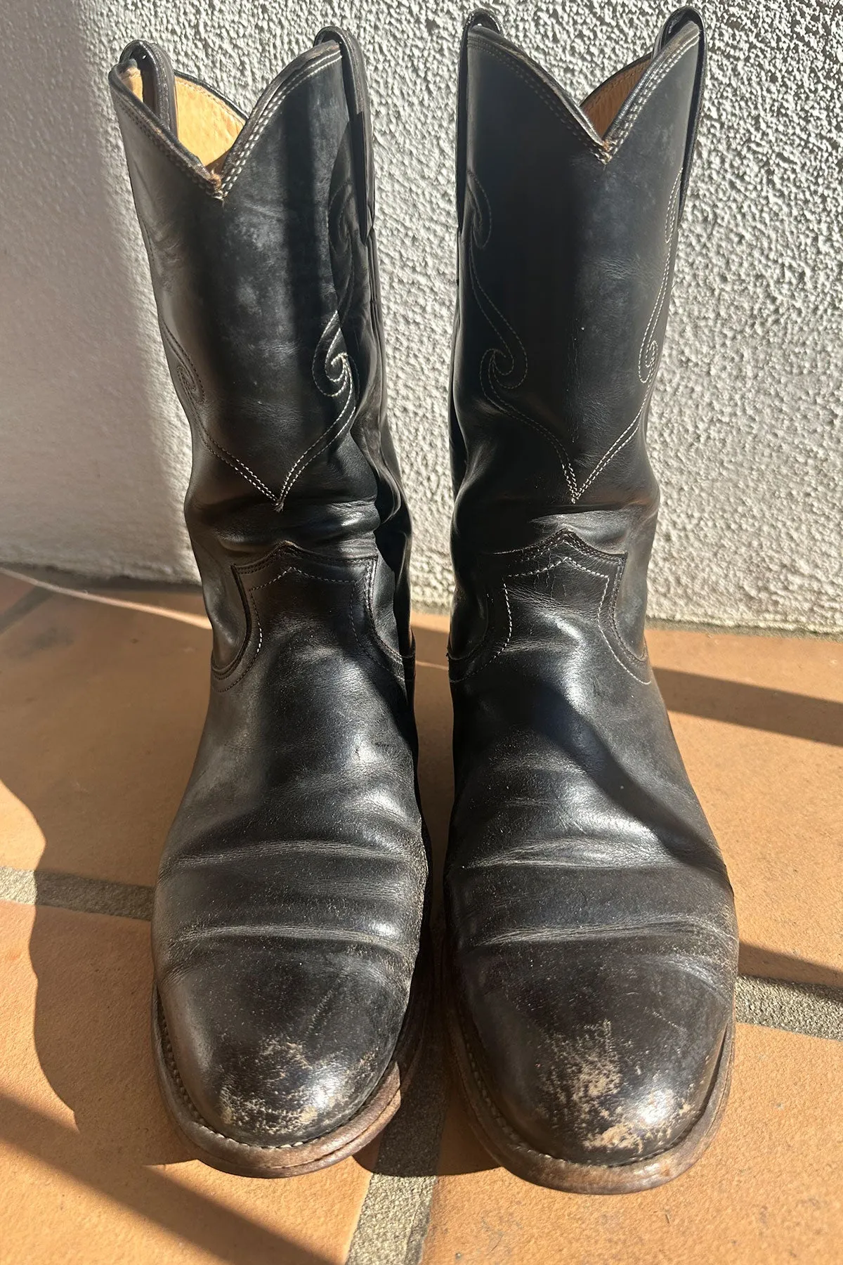 VINTAGE JUSTIN ROPER  BOOTS | black