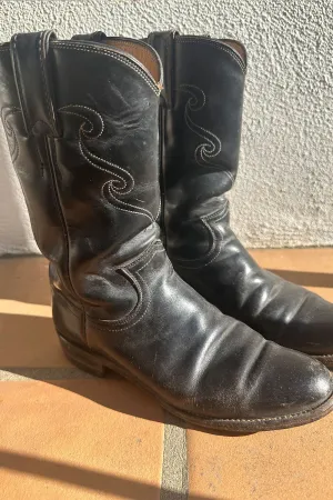 VINTAGE JUSTIN ROPER  BOOTS | black