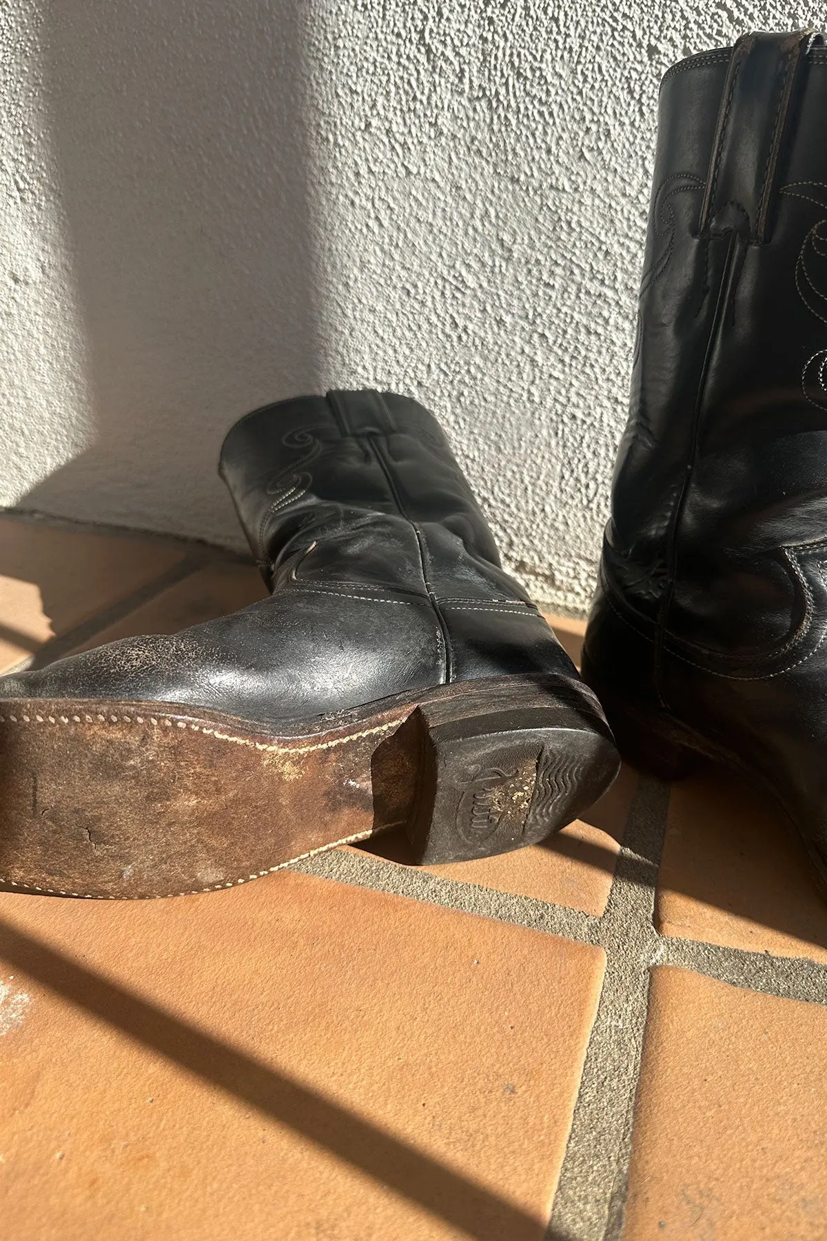 VINTAGE JUSTIN ROPER  BOOTS | black