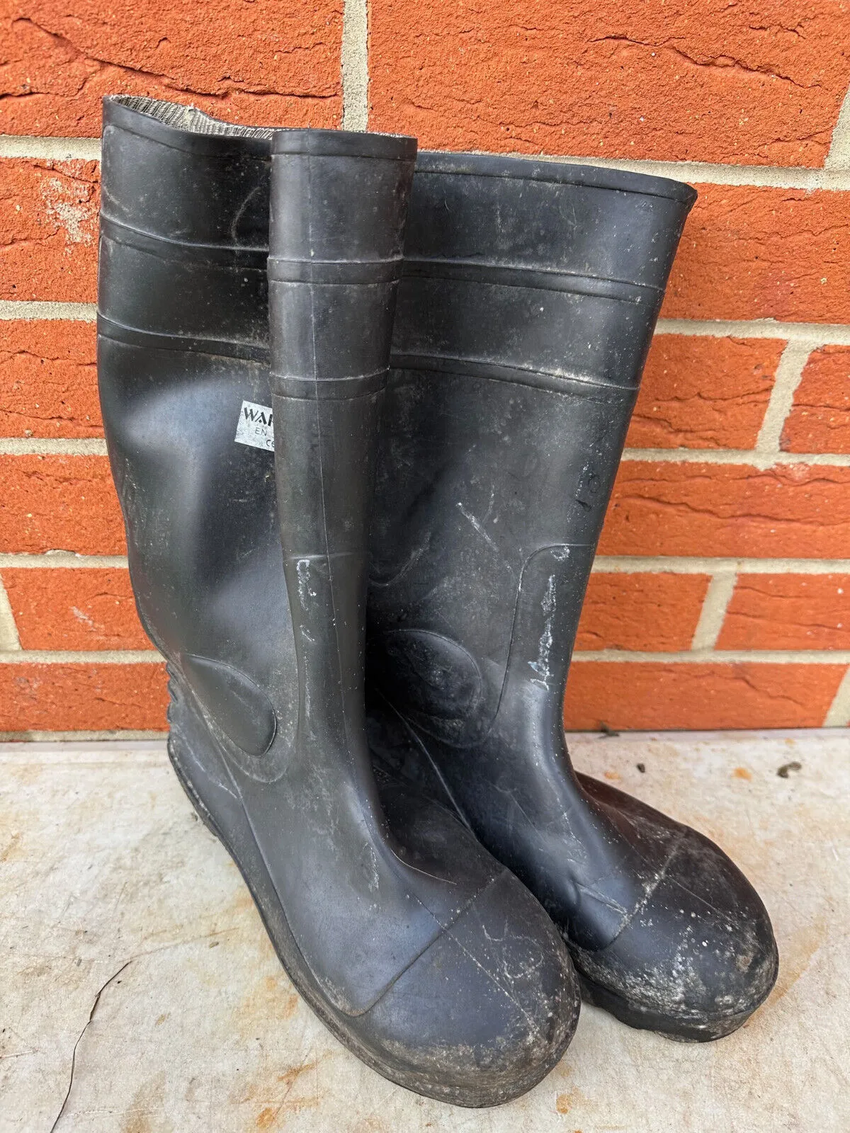 Warrior Safety Rubber Wellies Wellington Boots - Size UK 8 - EU 42