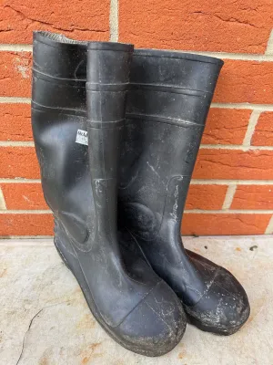Warrior Safety Rubber Wellies Wellington Boots - Size UK 8 - EU 42