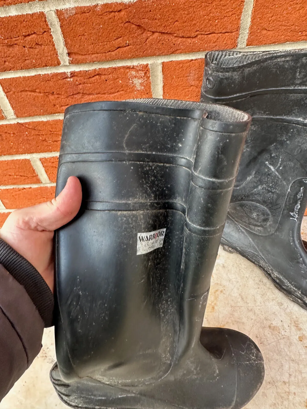 Warrior Safety Rubber Wellies Wellington Boots - Size UK 8 - EU 42