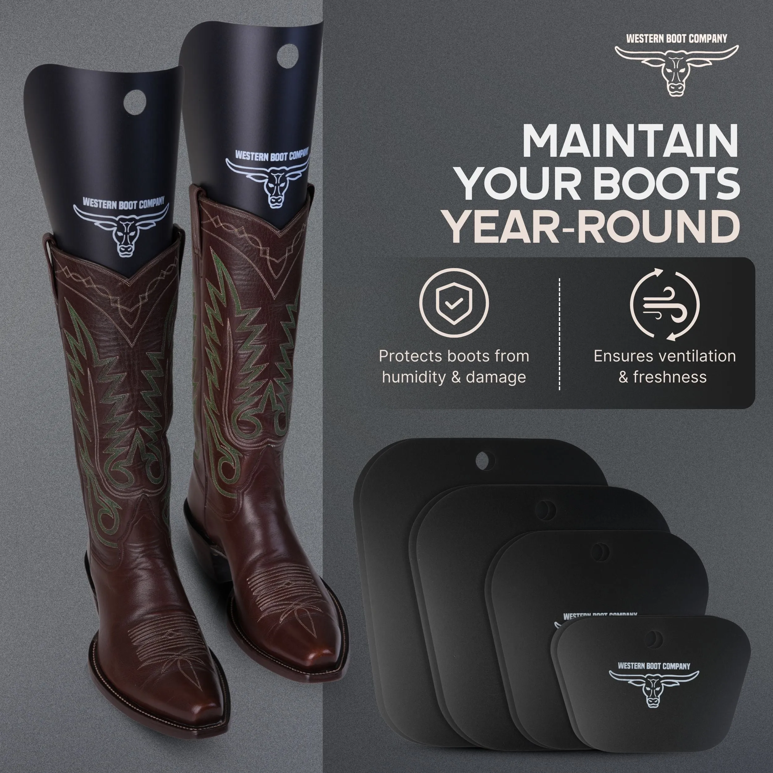 Western Boot Company Cowboy Shaft Shapers - 12.5" 4 PAIR (8 PIECES) X-LARGE