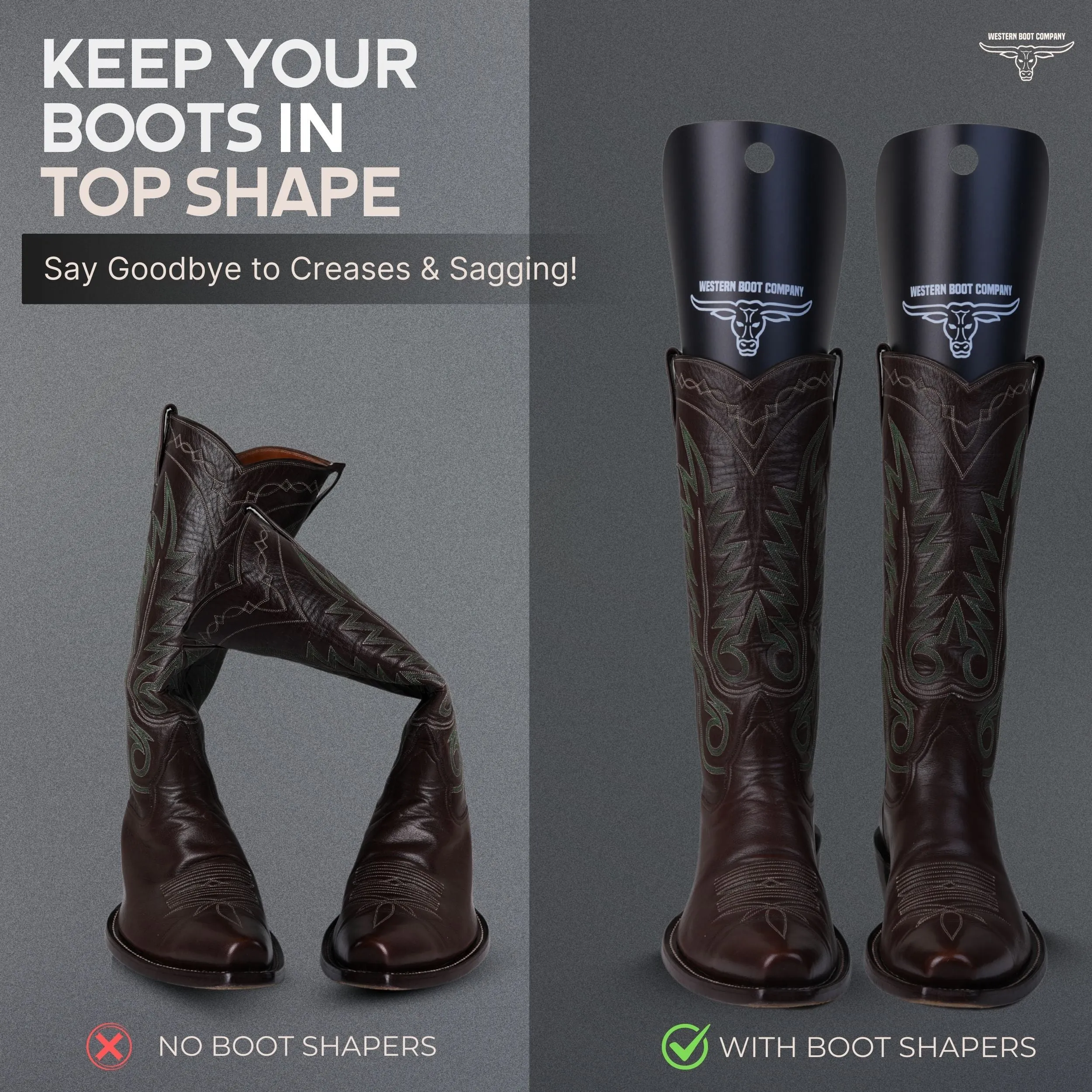 Western Boot Company Cowboy Shaft Shapers - 12.5" 4 PAIR (8 PIECES) X-LARGE