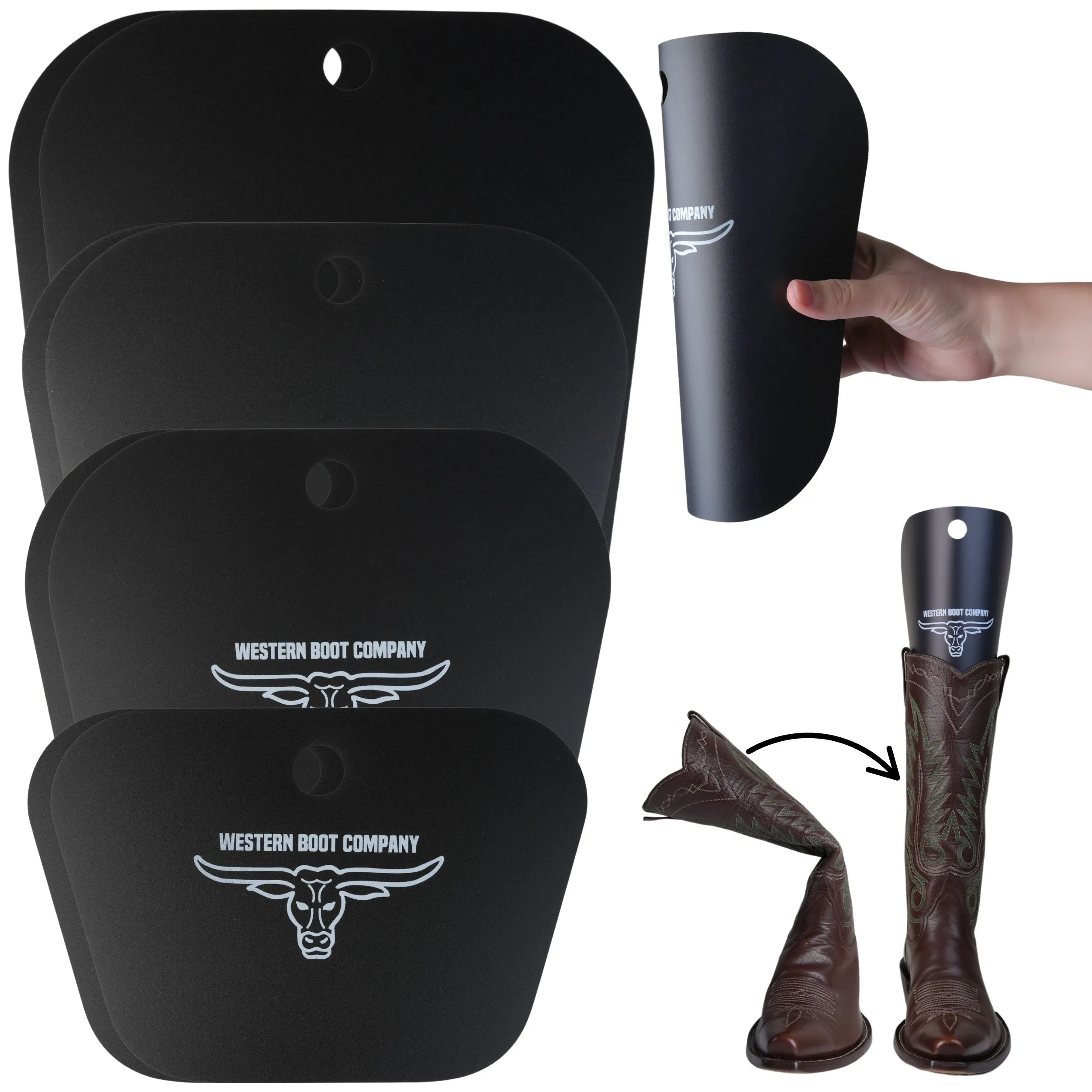 Western Boot Company Cowboy Shaft Shapers - 12.5" 4 PAIR (8 PIECES) X-LARGE