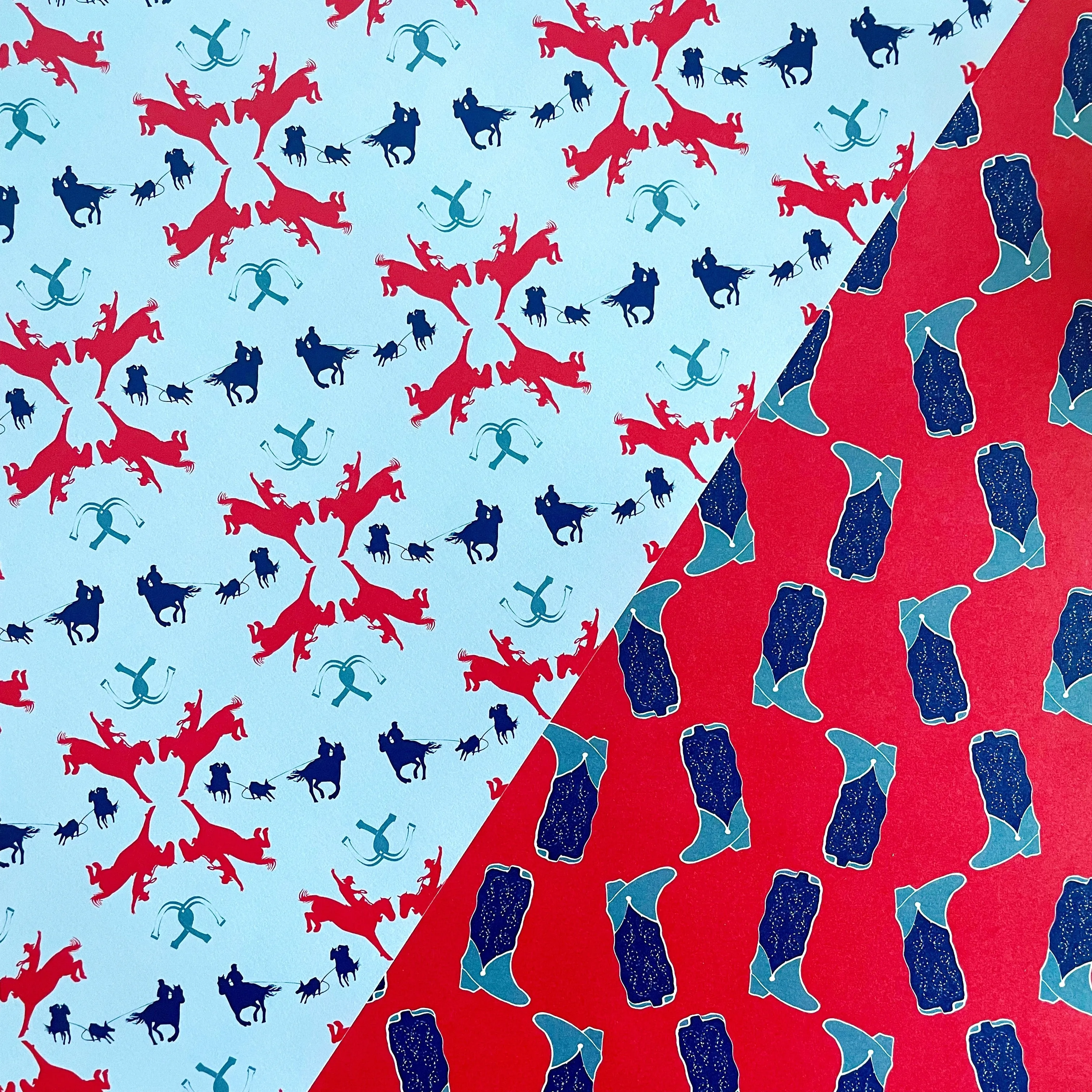 Western Boots   Cowboys Gift Wrap Sheets