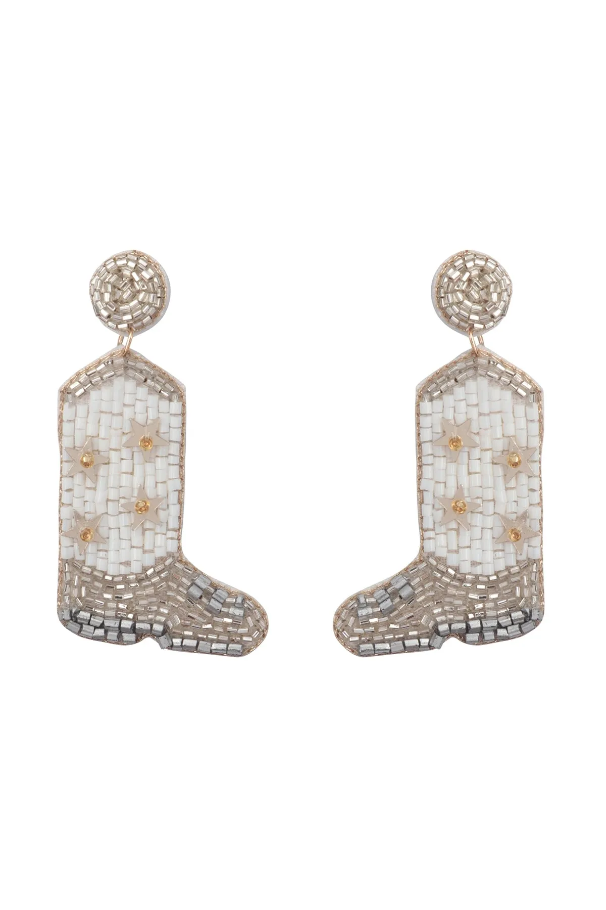 WESTERN BOOTS SEED BEAD DROP EARRINGS