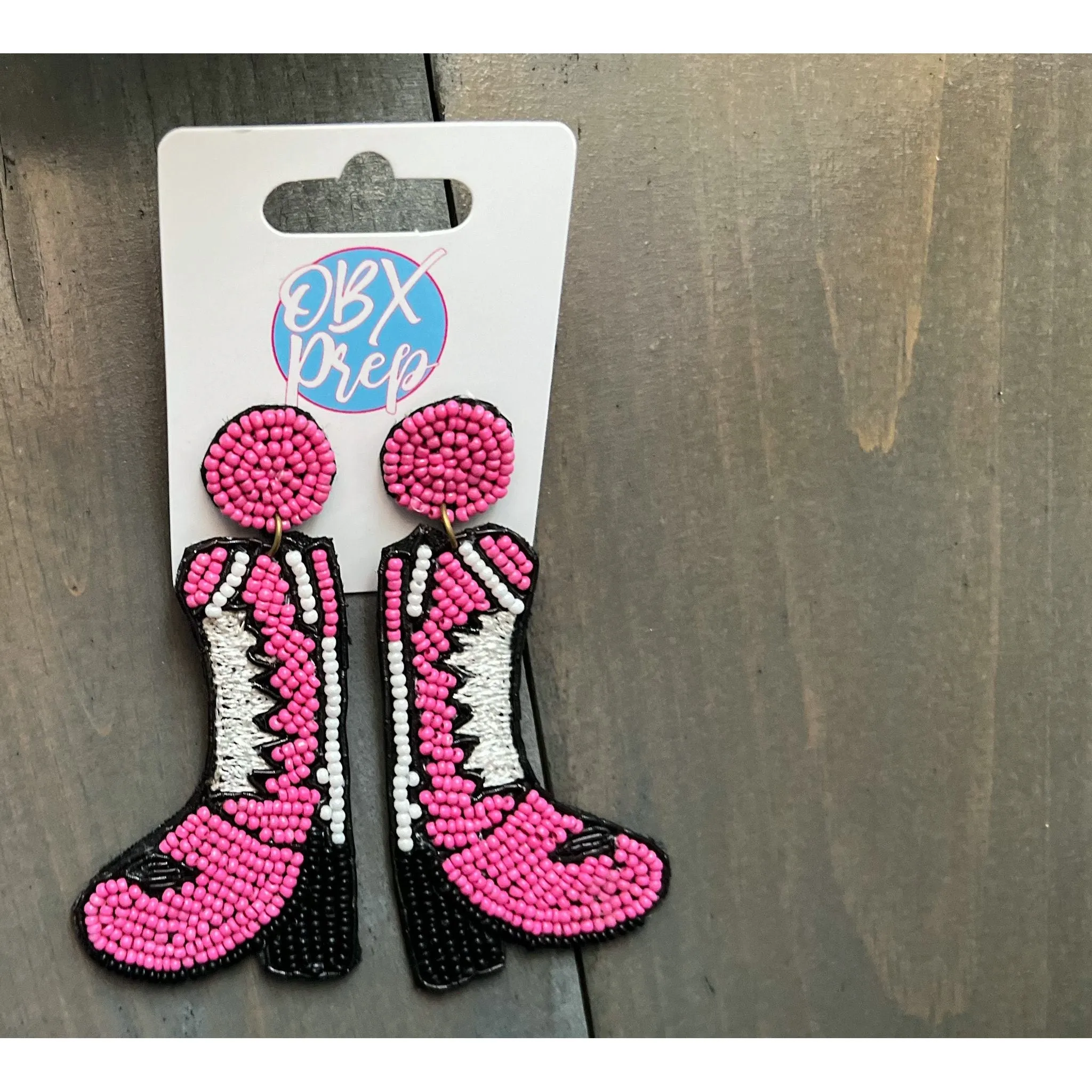 Western Boots Seed Bead Earrings