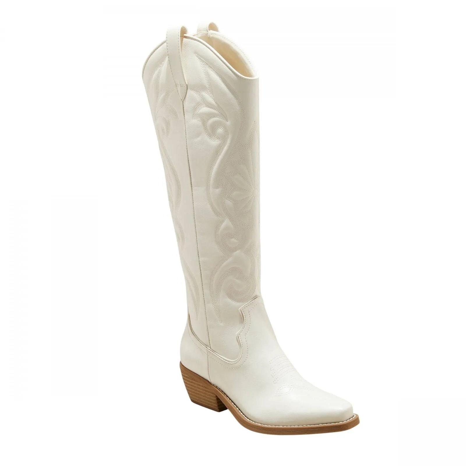 Wild Fable Womens Kenzi Western Boots with Memory Foam Insole Ivory Off White 8M