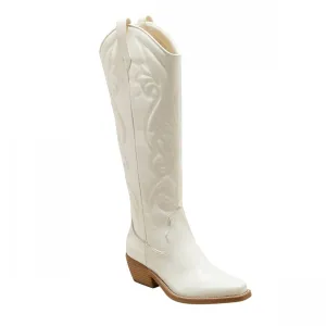 Wild Fable Womens Kenzi Western Boots with Memory Foam Insole Ivory Off White 8M