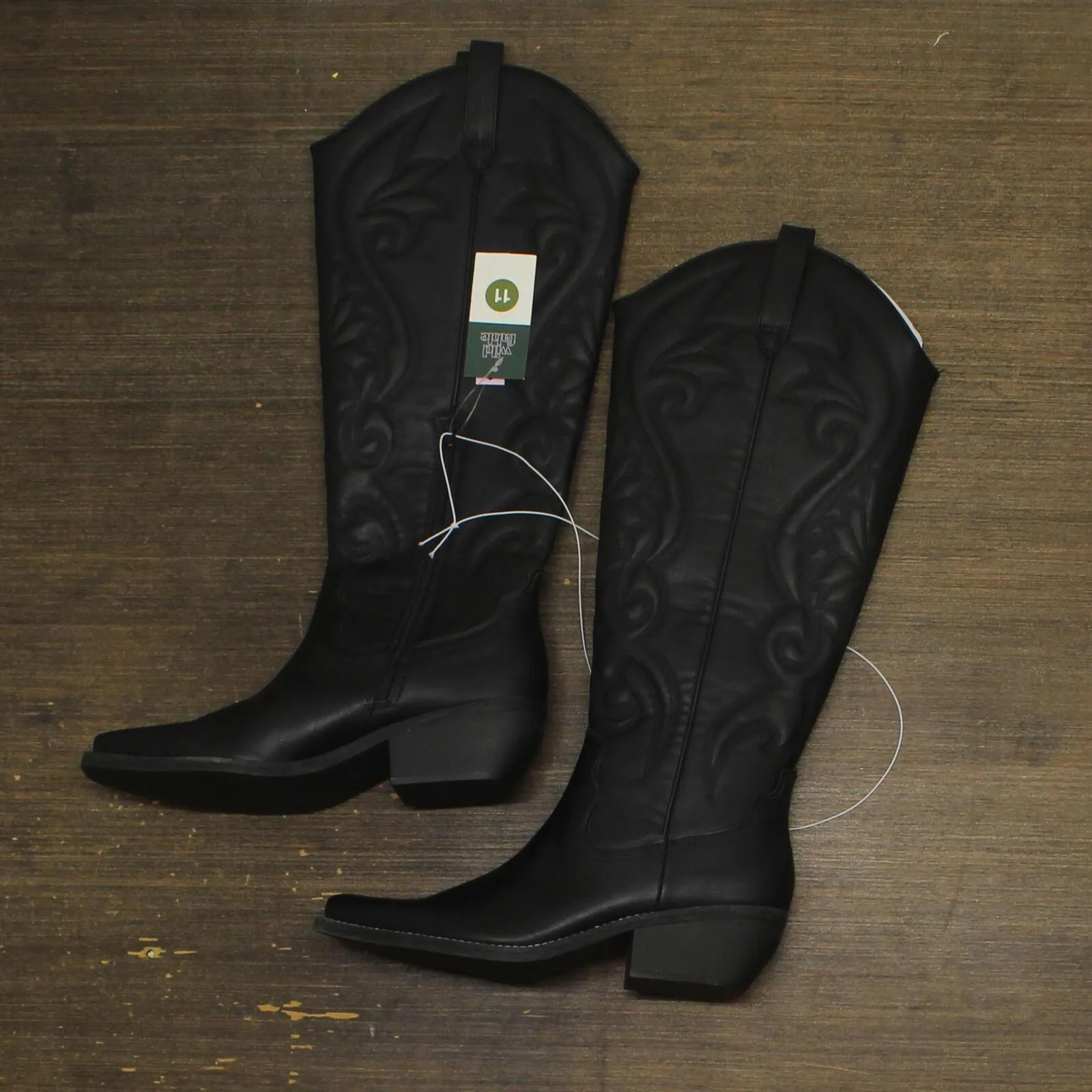 Wild Fable Womens Kenzi Western Boots with Memory Foam Insole Jet Black 11M