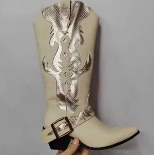 Women Off-White / Ivory Western Cowgirl Boots