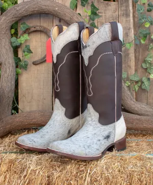 WOMENS COWGIRL cowboy COWHAIR leather square toe western Boots Size 8
