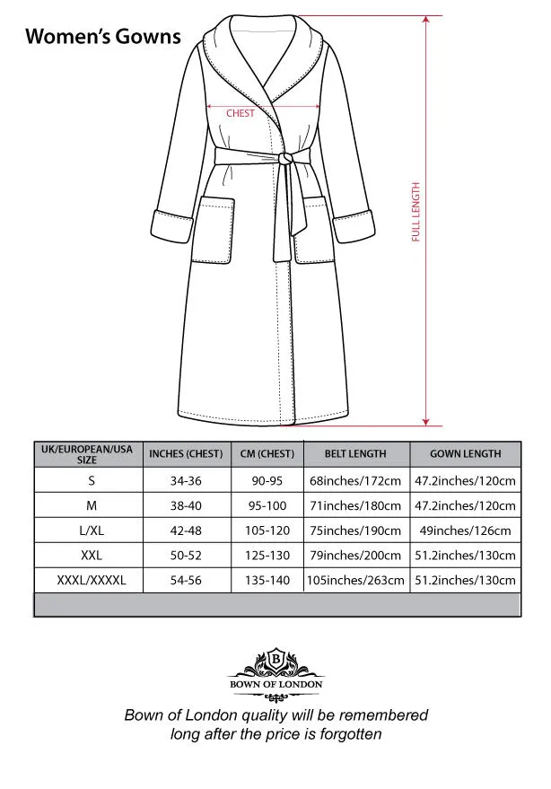 Women's Grey Towelling Dressing Gown - Europa