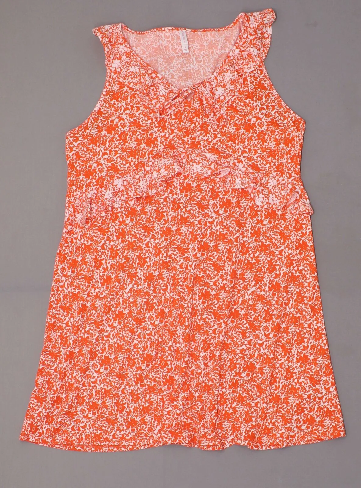 Xhilaration Women's Plus Size Floral Print Ruffle Knit Sleeveless Sundress